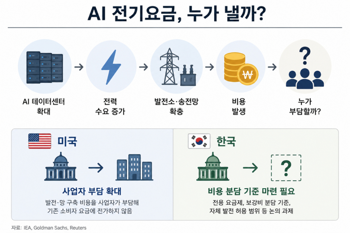 전기 먹는 AI, 비용 부담은 누가?/생성형 AI로 만든 시각물