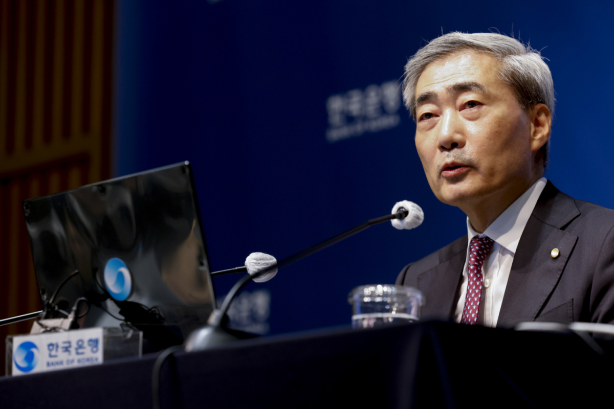 신현송 한국은행 총재가 16일 서울 중구 한국은행에서 열린 금융통화위원회 통화정책방향 기자간담회에서 발언하고 있다./사진제공=뉴시스